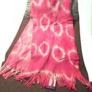 NWT tie dye Pink Shibori circle plush warm scarf